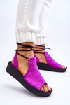 Semišové sandále pre Nicole 2743/067 fuchsia