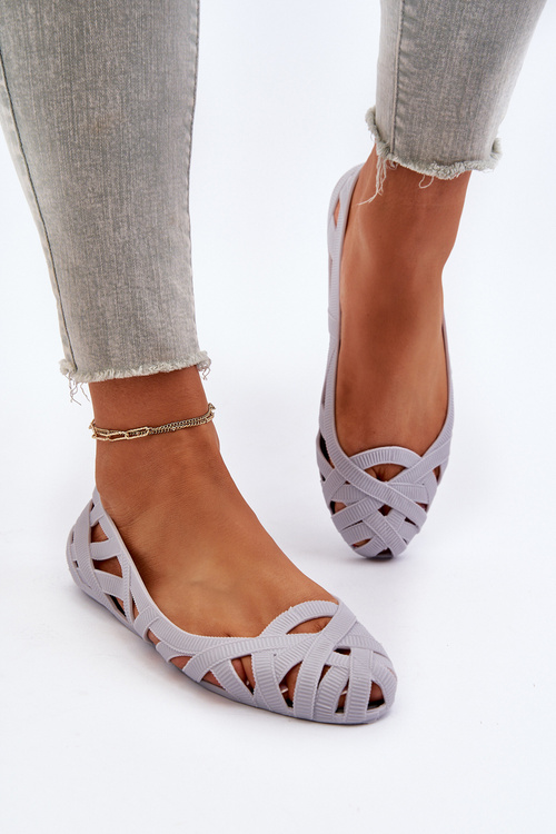 Dámske gumové balerínky sivé Salam