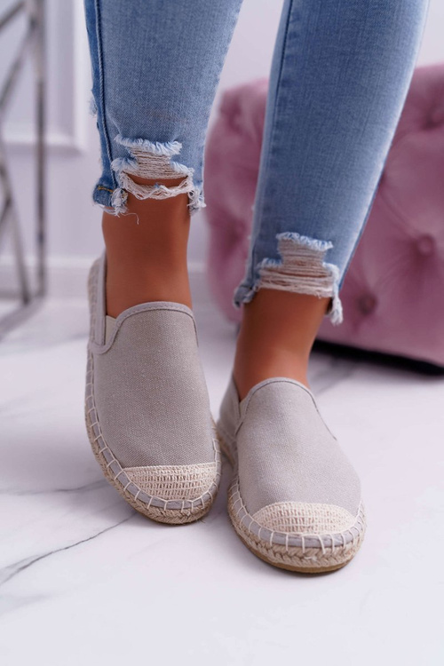 Dámske espadrilles krížové džínsy šedé DD2R4104