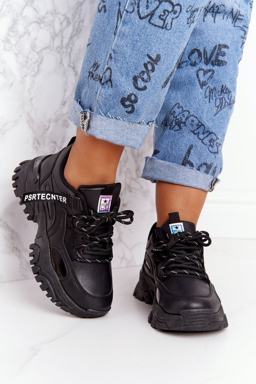 Dámské Sneakersy Na Masivní Podrážce Černé Laugh