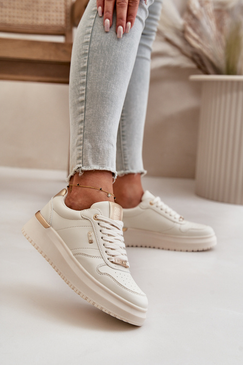 Dámske Tenisky Na Platforme Big Star OO274757 HI-POLY SYSTEM Biele