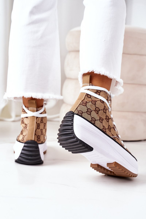 Prihlásené tenisky na platforme Electric Love Brown Platform