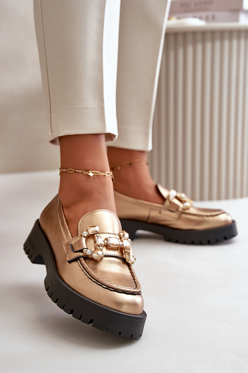 Dámske Kožené Mokasíny s Ozdobou CheBello 4369 Bežové