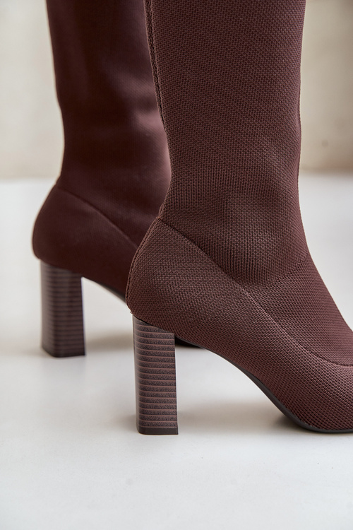 Čižmy So Školským Zvrškom Po Koleno Na Opätku Tmavozelené Esanira