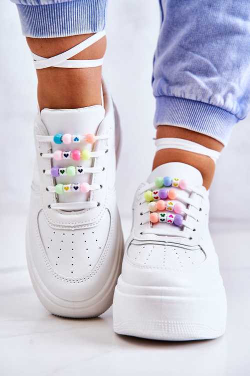 Dámske zviazané športové topánky tenisky biele Manila