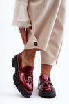 Lakované Loafersy s Fringe Bordó Velenase