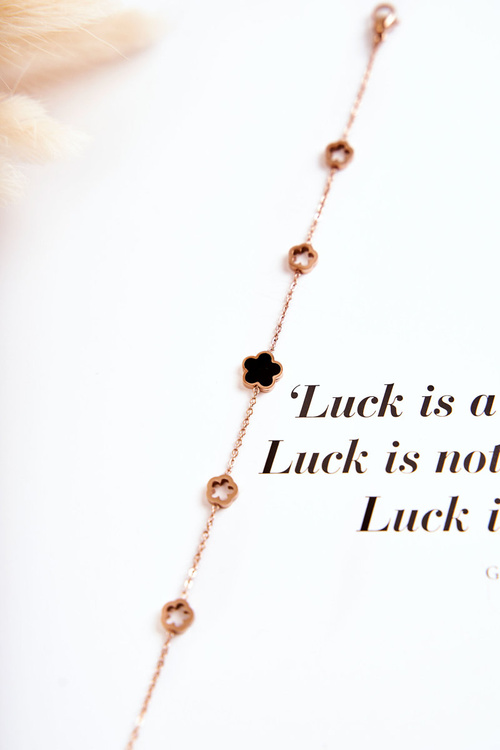 Dámský Náramek Celebrit Růžové Zlato Jetel