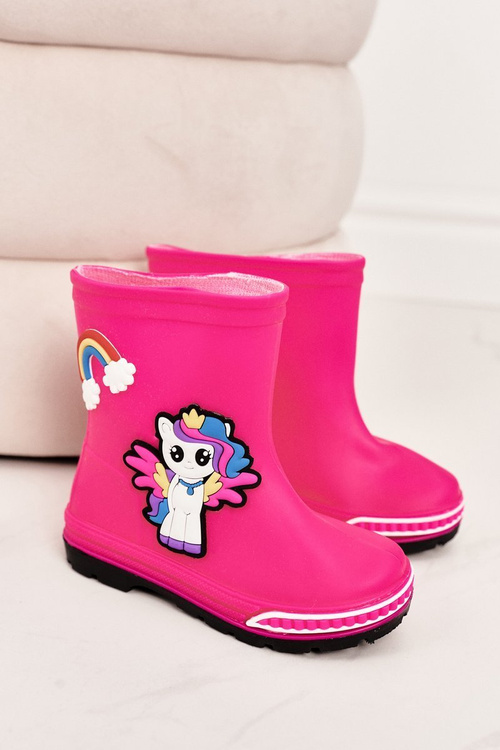 Detské galoshes s poníkom fuchsia