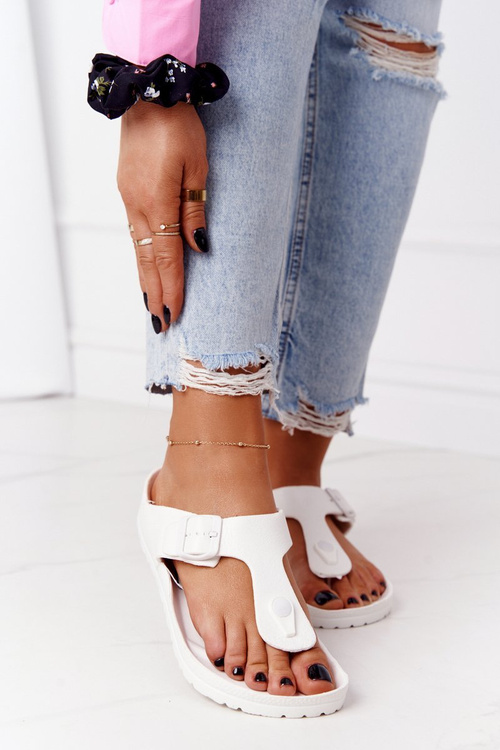 Dámské Gumové Nazouváky žabky Bílé Alma