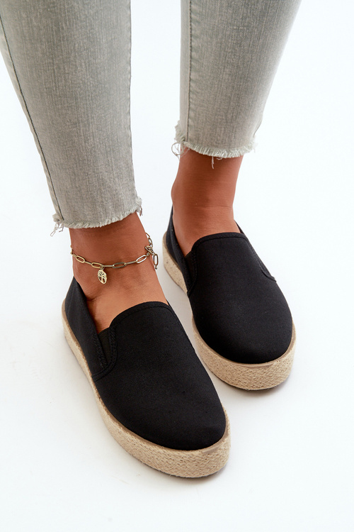 Dámské espadrilky na platformě černé Naloenma