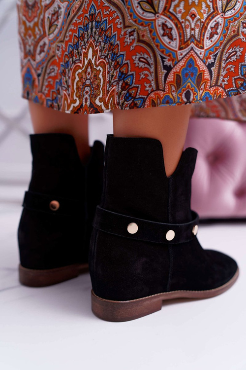 Dámské Kotníkové Boty Laura Messi 1890 Kožené Černé Darmah