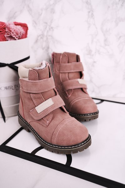 Dětské Boty Izolované Kožešinou Růžové Emma