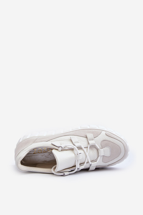 Dámske kožené športové topánky na platforme M01/1 Zazoo svetlo béžové