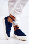 Dámske tenisky na platforme Big Star JJ274491 Navy Blue