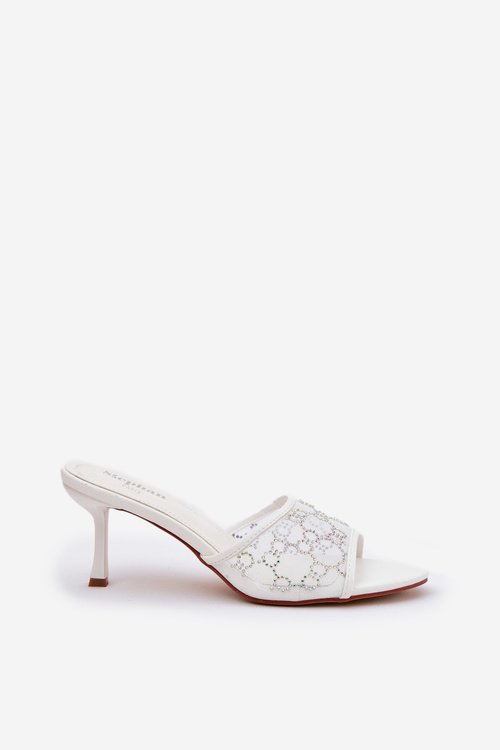 Ozdobené Pantofle Na Jehlách Bílé Ennoriel