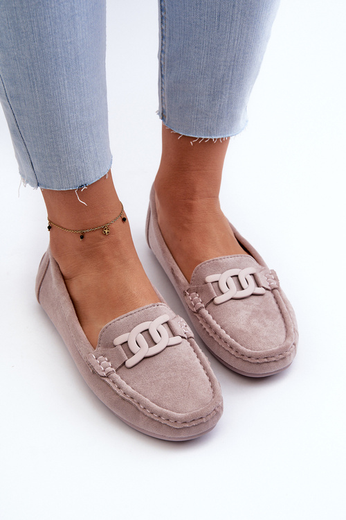 Dámské moderní semišové mokasíny fialové Rabell