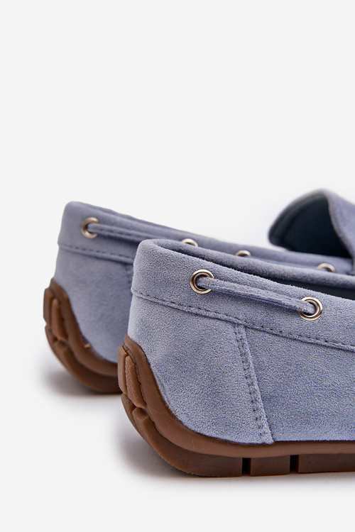 Mužské modré semišové slip-on mokasíny Rayan