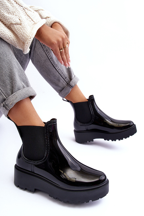 Maľované topánky topánok na čiernej platforme Big Star MM274395