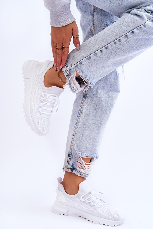 Dámske posuvné športové topánky tenisky biele Rosett