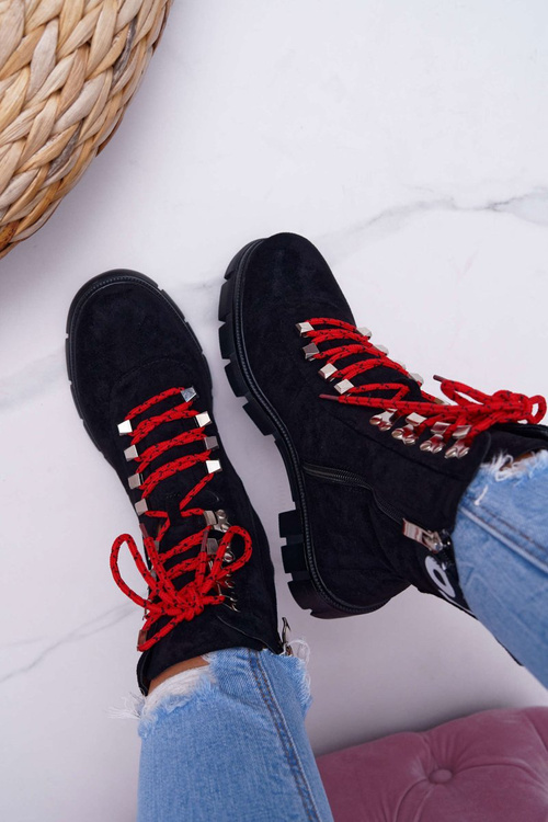 Dámské Kotníkové Boty zateplené Černé Semišové Panther