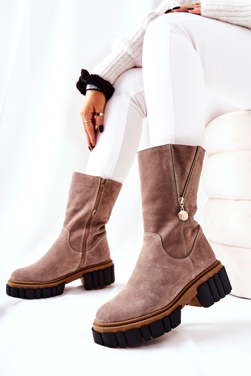 Kožené izolované topánky cappucino sufle