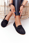 Dámske otvorené diela Moccasins S. Barski Black