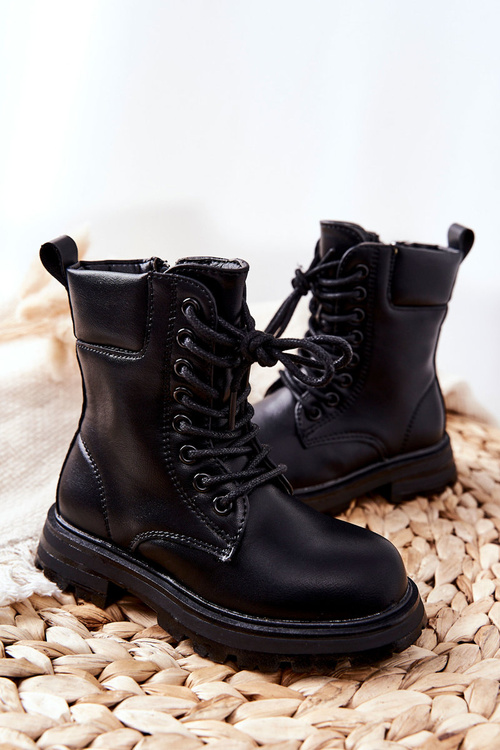 Klasické dětské boty na zip Černé Clarika