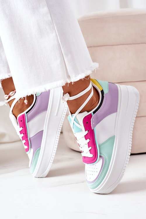 Sportovní Obuv Sneakers Na Platformě Bílé-Fialové Freedom