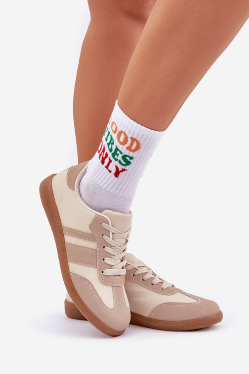 Nízke Dámske Tenisky Z Eko Kože Béžové Nonalorin