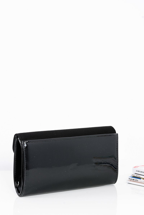 Damska Czarna Zamszowa Kopertówka Łańcuszek