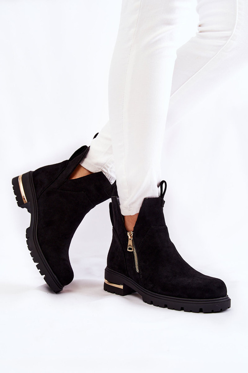 Semišové topánky s výrezmi čierna Clarissa