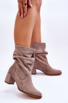 Suede Slip-Up Boots Maciejka 06005-10 Temný