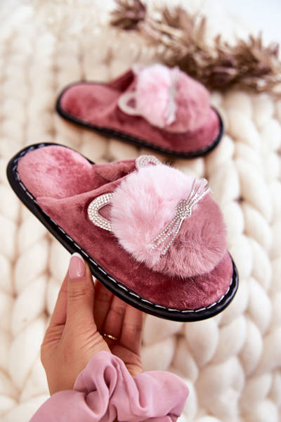 Detská papie s mačičkou a zirkónmi Tmavo ružovými kartismi