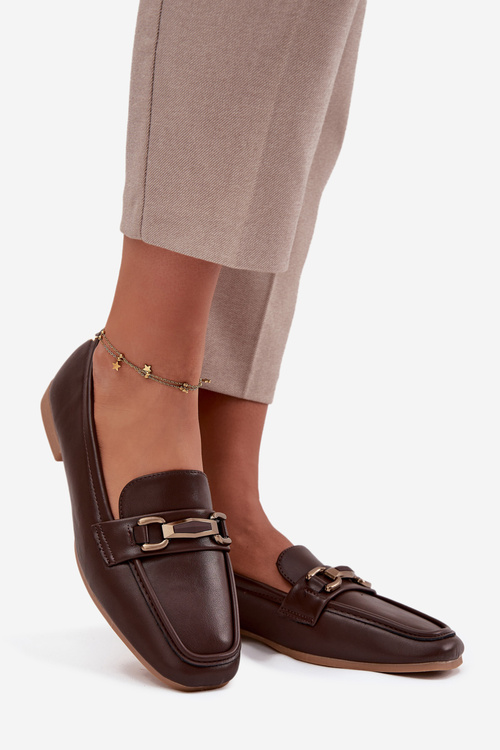 Dámské mokasíny s ozdobou hnědé Priscelle