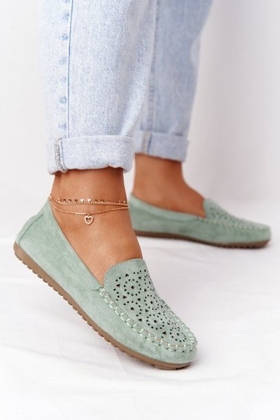 Ženské semišové zelené mokasárky Molly