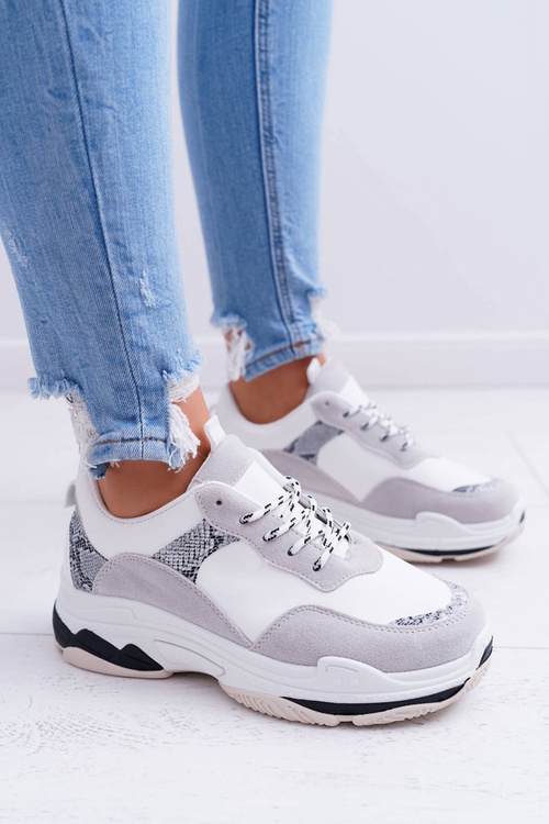 Dámská Sportovní Obuv Tlustou Podrážkou Bílé Remember