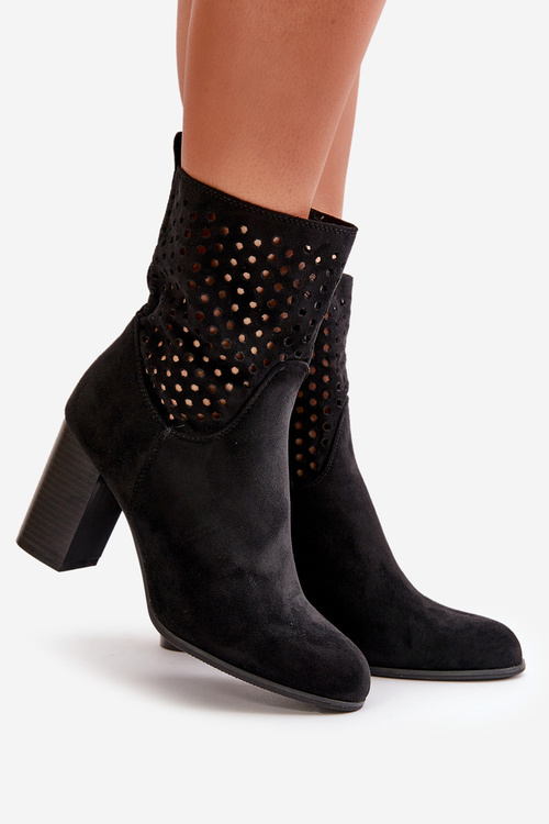 Dámské boty na podpatku se zipem černé Meriadne