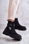 Dámské zateplené boty Jodhpur boty s páskem černé Jose