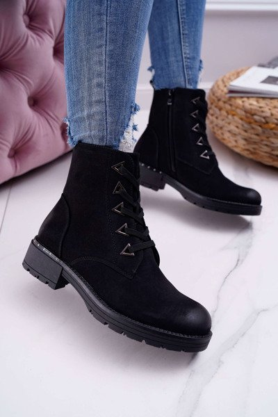 Dámske ploché podpätky Nubuk Black Sergio Leone TR718