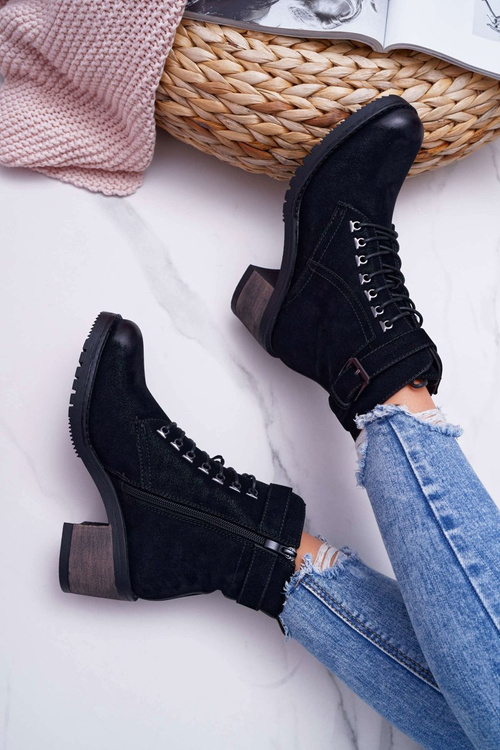 Dámské Kotníkové Boty Na Podpatku Sergio Leone Czarne BT705