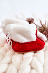 Dětské teplé papuče Santa Claus červené