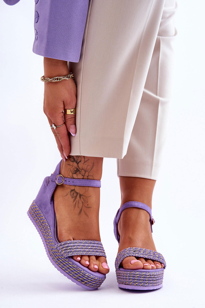 Klasické dámske sandále na klinoch Purple Malmo