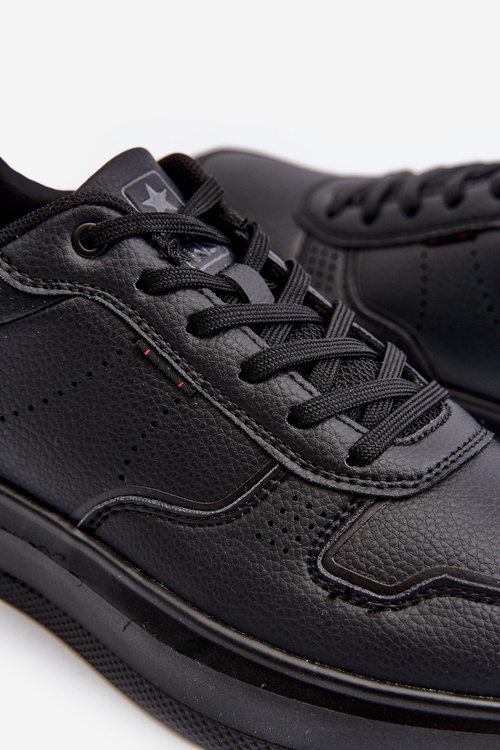 Lehké pánské tenisky na platformě z ekokože černé Uziran