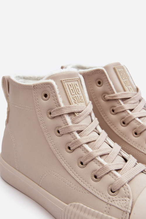 Dámske tenisky izolované na veľkej hviezde MM274018 Light Beige Slider