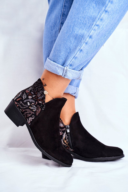 Dámské Kotníkové Boty na nízkém Podpatku Jarní Černé Elizabeth