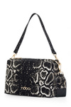 Klasická hadovská kabelka Nobo N1340-CM23 čierna a zlatá vzor