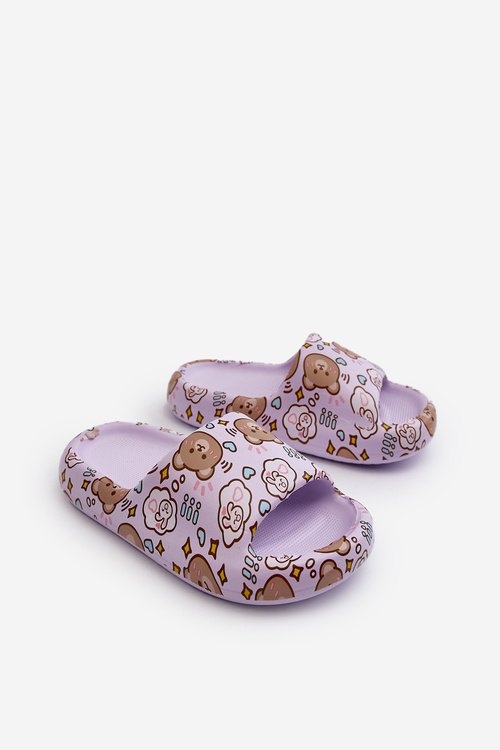 Dětské Lehké Pantofle S Medvídky Fialové Evitrapa