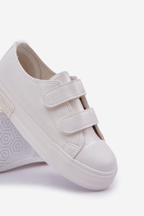 Dětské kožené tenisky na suchý zip BIG STAR KK374055 Bílá