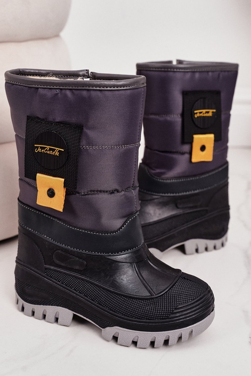 Detské snehové topánky izolované šedou kožušinou Rubbi