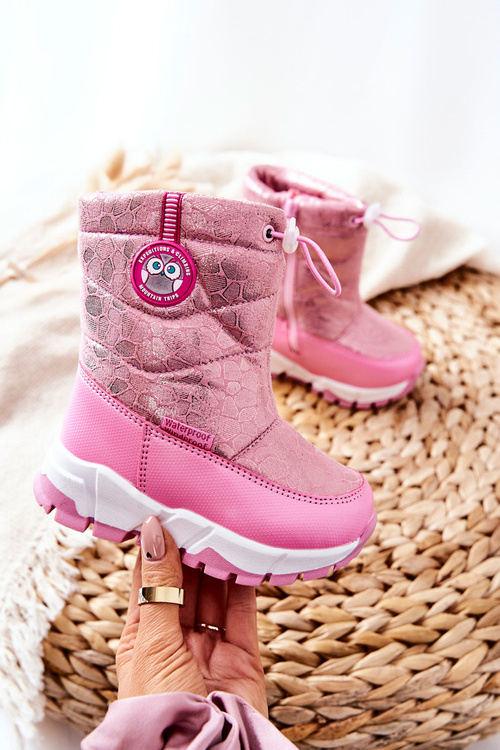 Detské izolované snehové topánky pre ružový posúvač